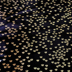 Metallic gold tiny butterflies black fabric for makeup bags tote bags zip pouches gift bags girls quilts spring quilts and patchwork sewing projects