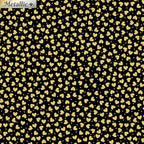 Metallic gold hearts black fabric for makeup bags zip pouches tote bags gift bags Valentine's Day Mother's Day birthday décor and quilting projects