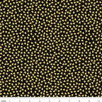 Metallic gold small hearts black fabric for makeup bags zip pouches tote bags gift bags Valentine's Day Mother's Day birthday décor and quilting projects