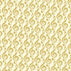 Gold Metallic Treble G Clef Music Fabric - Three Wishes Patchwork Fabric