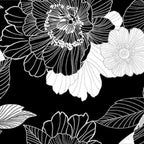 Large blooms white grey black pearlescent fabric for elegant quilts and sophisticated patchwork projects