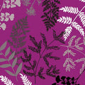 Botanical ferns white grey black berry pink pearlescent fabric for elegant quilts and sophisticated patchwork projects