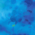 Tonal hydrangea heads leaf sketches navy cobalt outline luminous watercolour aqua turquoise background digital print fabric for garden quilts cushions zip pouches and blue blender patchwork projects