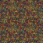 Stained glass mosaic yellow orange red turquoise blue fabric for modern quilts cushions tote bags and patchwork sewing projects