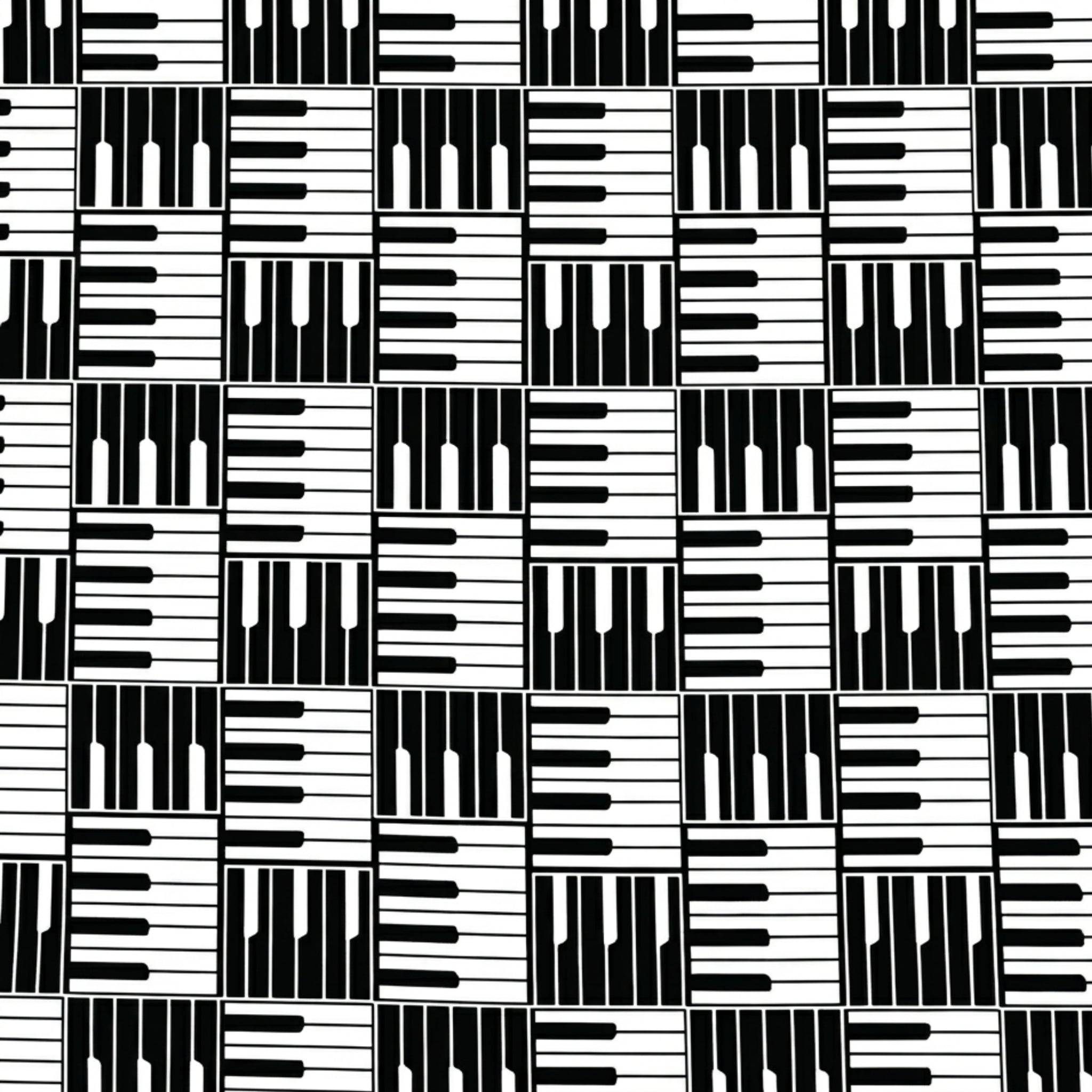 Piano keys novelty geo black white fabric for music quilts music teacher gifts and musician sewing projects