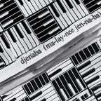 Piano keys novelty geo black white fabric by Malene Djenaba for music quilts music teacher gifts and musician sewing projects