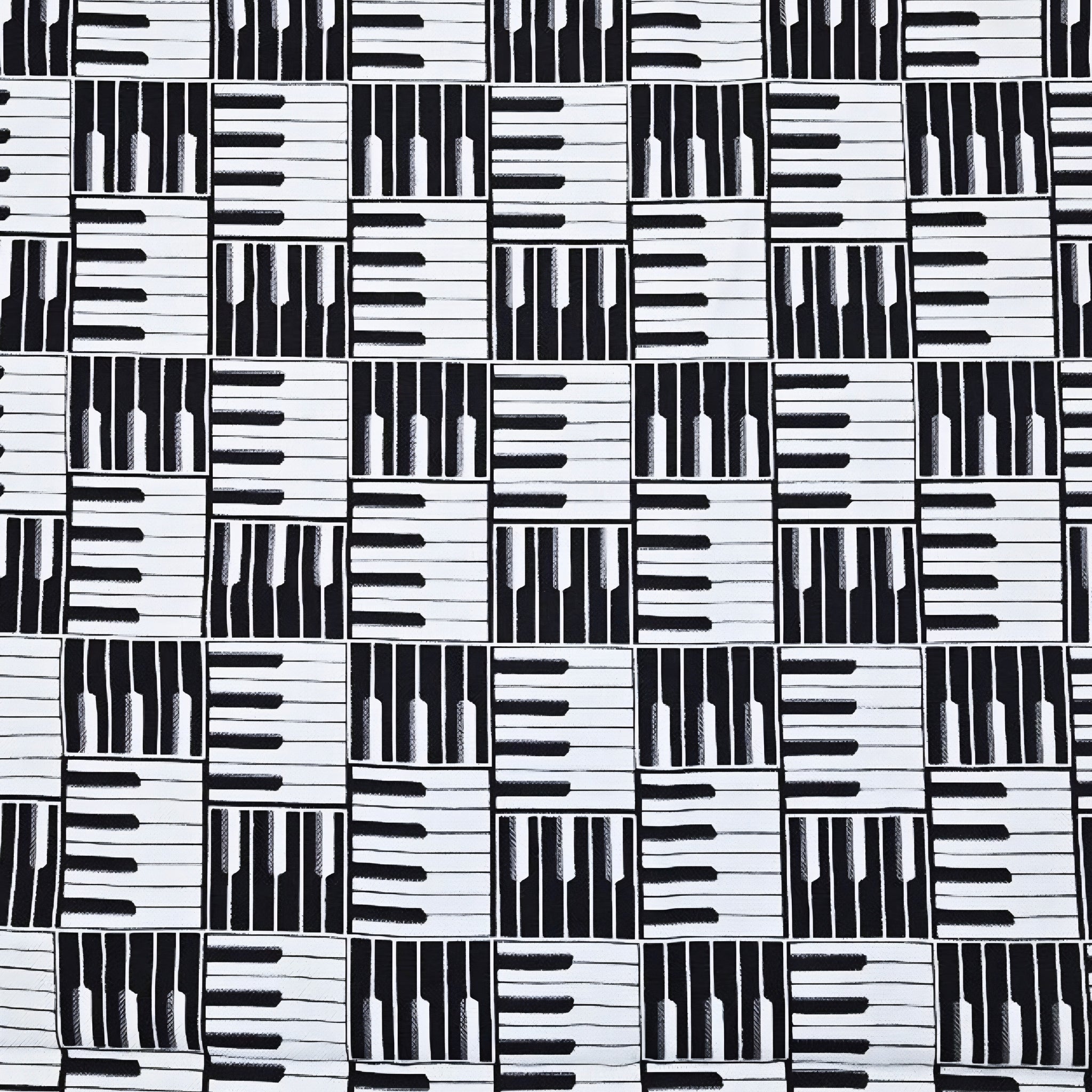 Piano keys novelty geo black white fabric for music quilts music teacher gifts and musician sewing projects