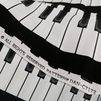 Timeless Treasures selvedge grand piano keys black white music fabric Dan Morris DAN-C7172