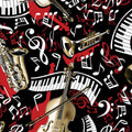 Black red music fabric with trumpet piano saxophone cello violin treble g clef for music teacher gifts musician quilts