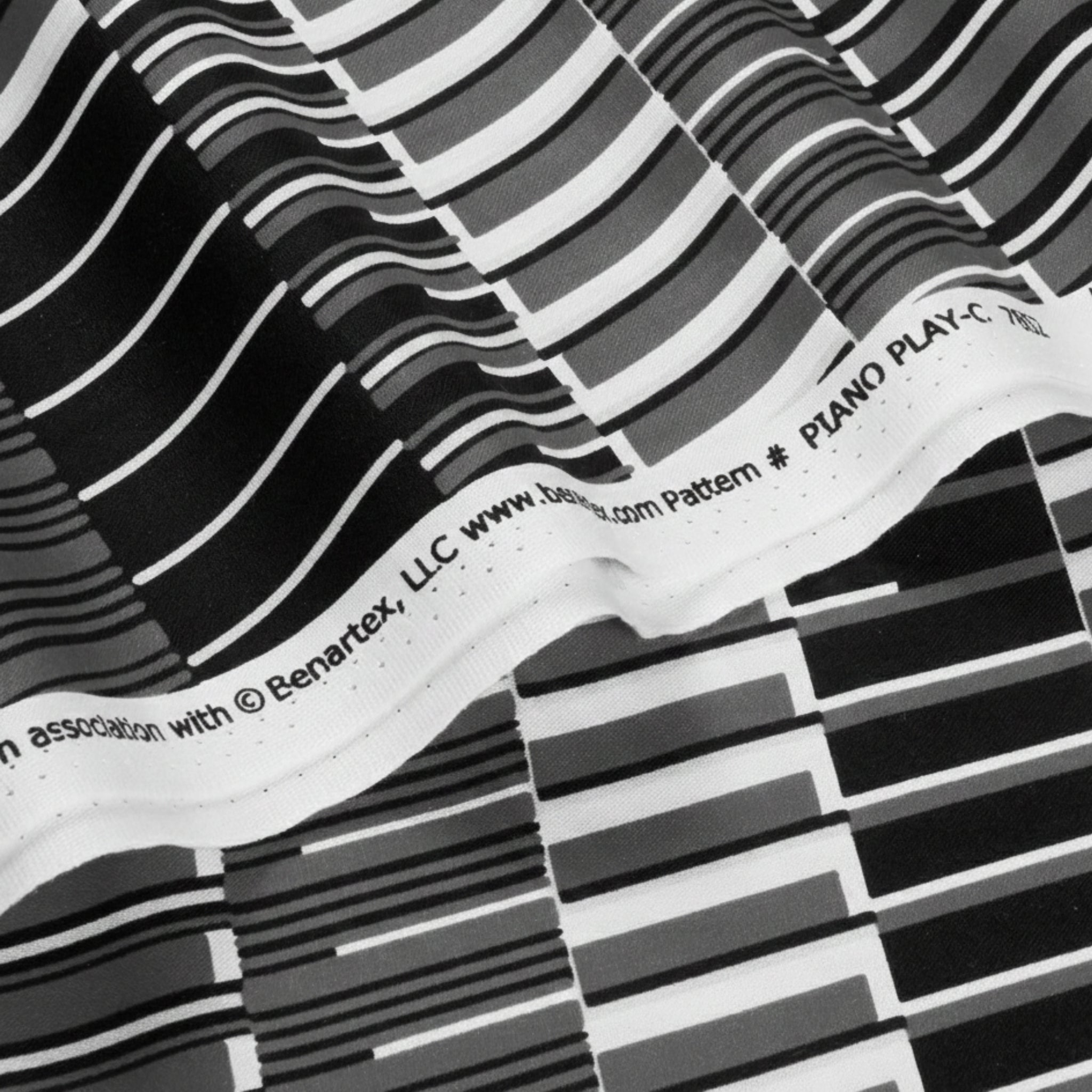 Black white grey geo music fabric with abstract piano keys for music teacher gifts musician quilts