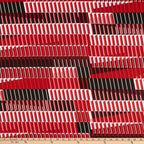 Black white red geo music fabric with abstract piano keys for music teacher gifts musician quilts