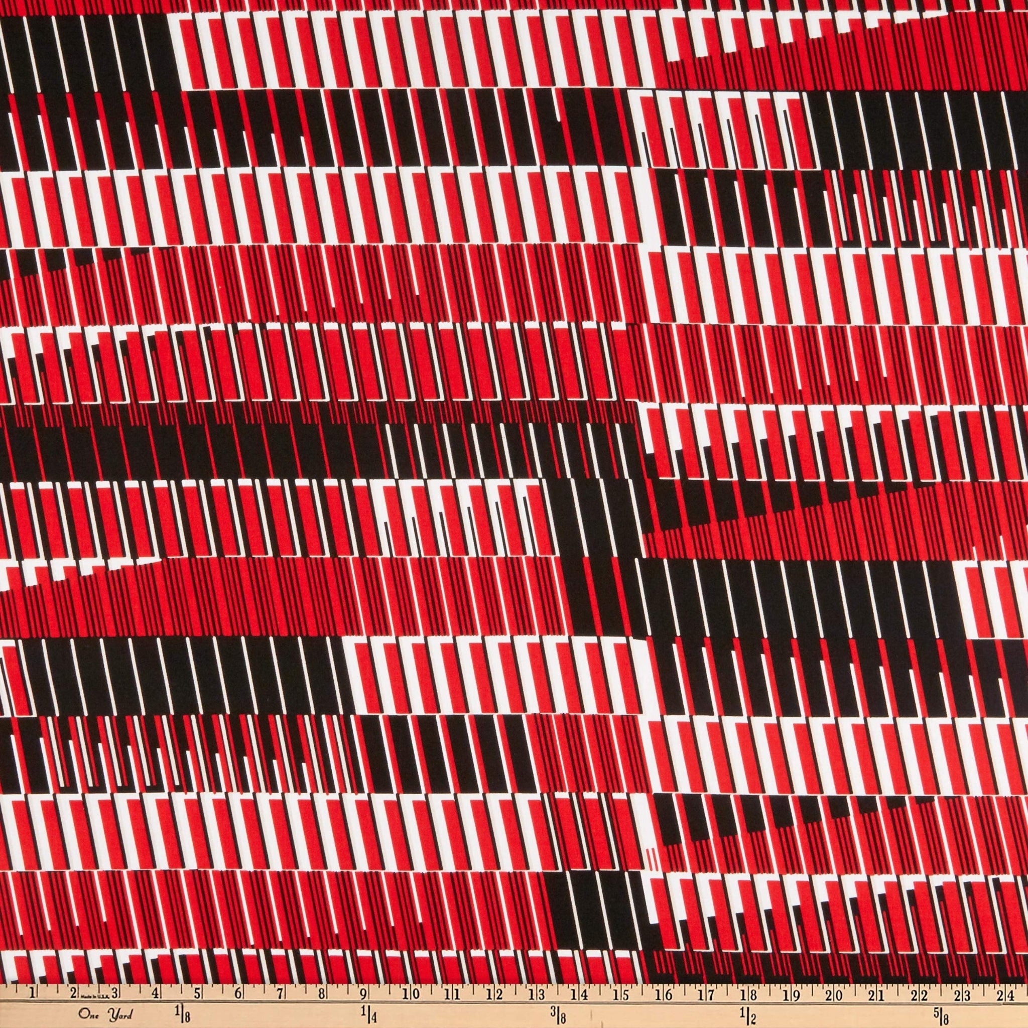 Black white red geo music fabric with abstract piano keys for music teacher gifts musician quilts