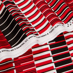 Black white red geo music fabric with abstract piano keys for music teacher gifts musician quilts