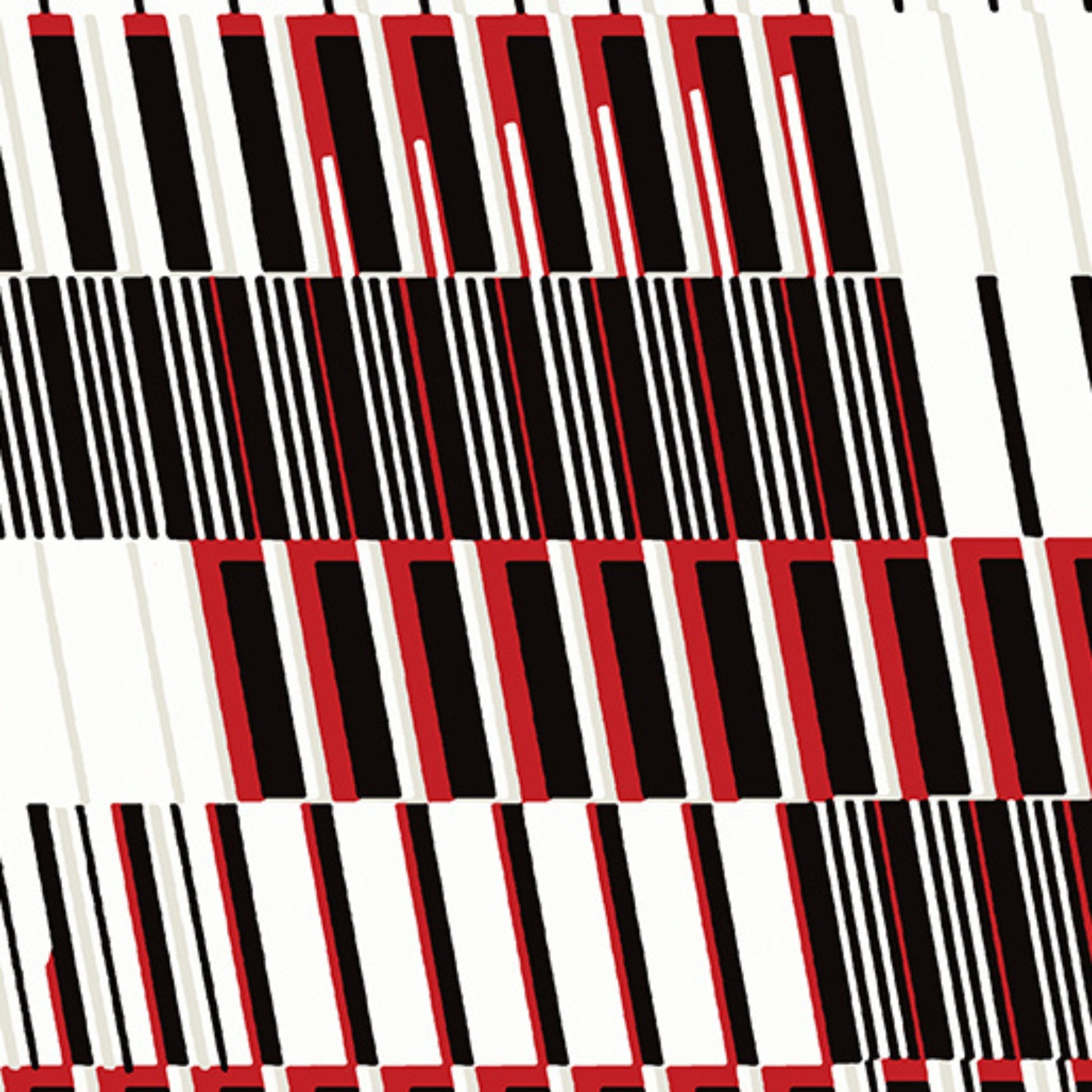 White black red geo music fabric with abstract piano keys for music teacher gifts musician quilts
