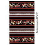 Black white red music stripe fabric with musical notes instruments piano keys for music teacher gifts musician quilts
