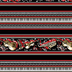 Black white red music stripe fabric with musical notes instruments piano keys for music teacher gifts musician quilts