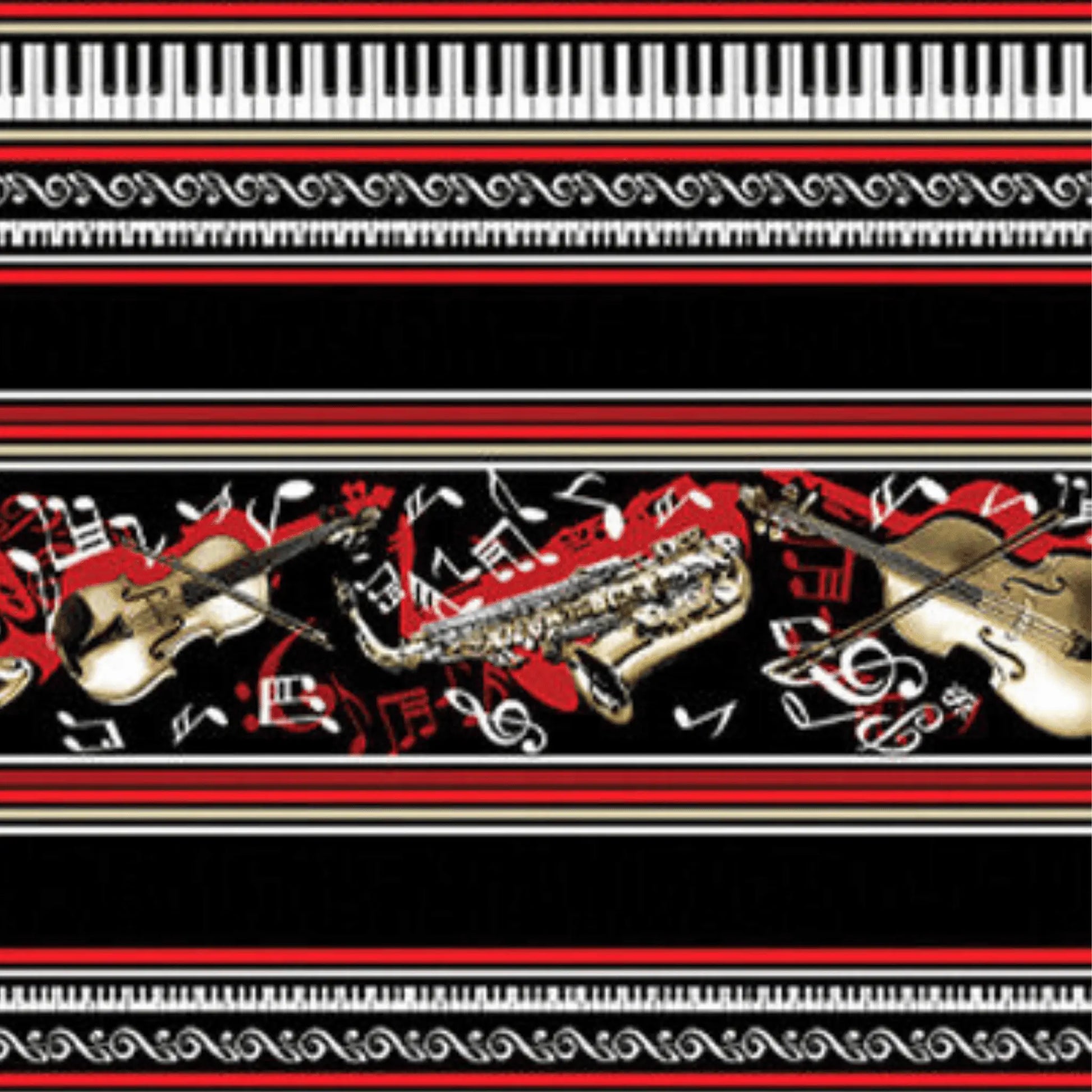 Musical Moments: Musical Stripe - Kanvas Studio for Benartex - Three Wishes Patchwork Fabric