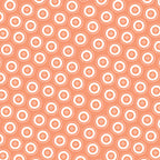 White button print coral orange novelty spots dots fabric for sewing quilts autumn Halloween harvest projects tote bags cushion covers patchwork blender