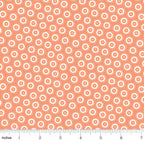 White button print coral orange novelty spots dots fabric for sewing quilts autumn Halloween harvest projects tote bags cushion covers patchwork blender