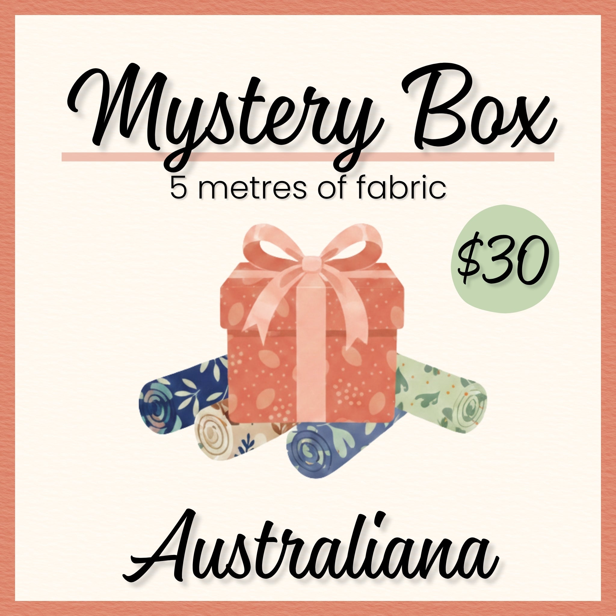 Australiana mystery box 5 metres native animals flora fauna cockatoos waratahs eucalyptus discount quilting cotton fabric quilts patchwork sewing projects