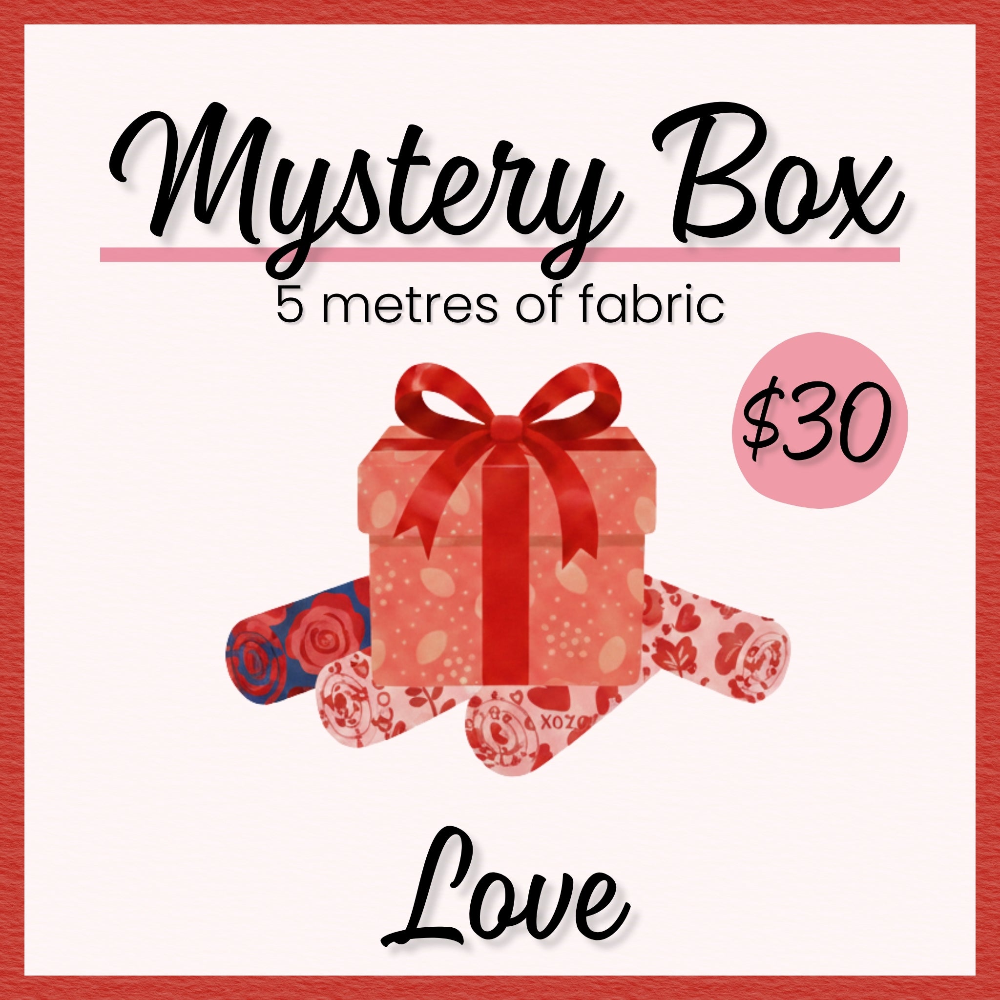 Love mystery box 5 metres romantic red pink hearts discount quilting cotton fabric Valentine's Day quilts patchwork sewing projects