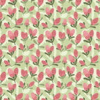 Australian banksia flowers on green quilting cotton patchwork fabric for sewing projects