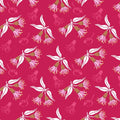 Gum blossoms cream coral fuchsia pink fabric for Australian-themed quilts and patchwork projects