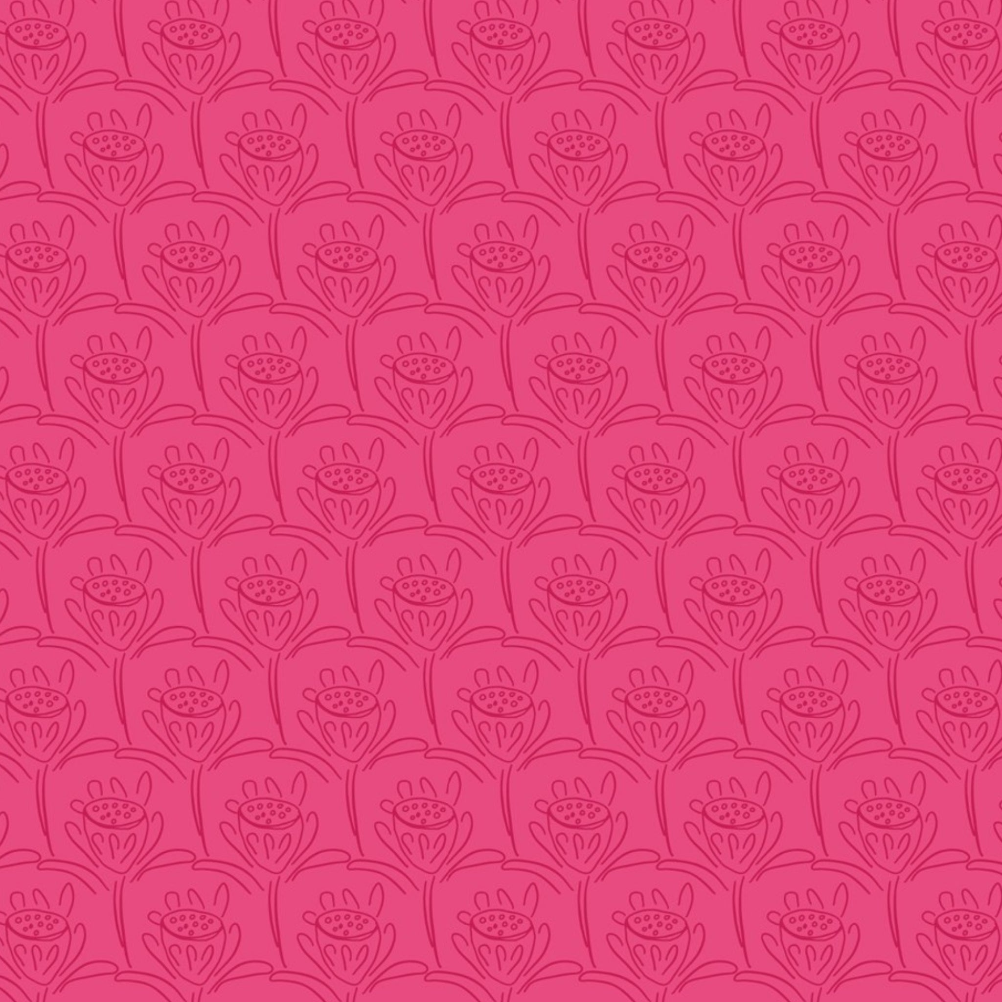 Protea blooms tonal fuchsia pink fabric for Australian-themed quilts and patchwork projects