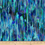 Vertical stripes blue turquoise emerald green purple watercolour fabric for modern quilts art quilts and patchwork sewing projects