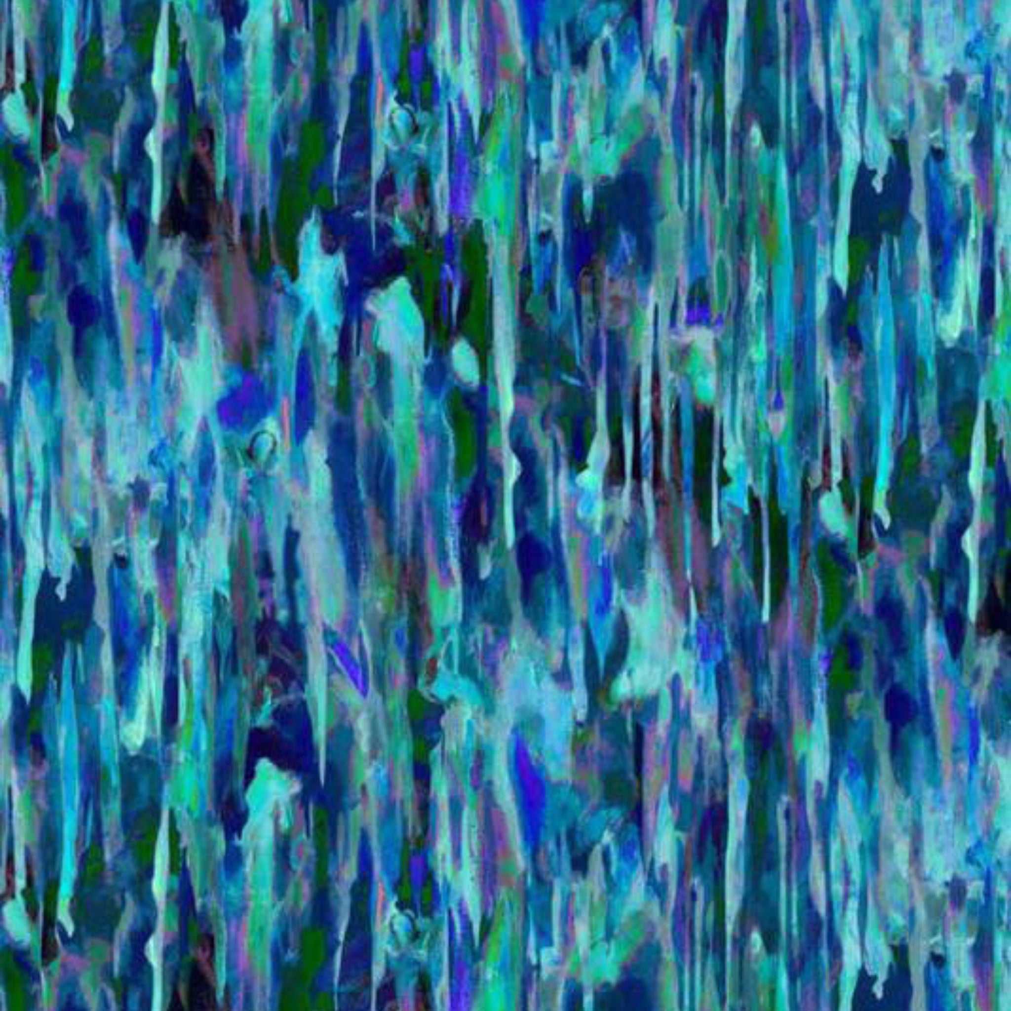 Vertical drip stripe blue turquoise emerald green purple watercolour fabric for modern quilts art quilts and patchwork sewing projects