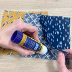 Odif 505 basting glue stick used on patchwork fabric pieces temporary adhesive quilting applique sewing