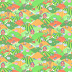 Farm animals cows sheep pigs horses roosters on green orange hills with barns windmills tractors kids novelty fabric for children's quilts and nursery décor
