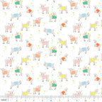 Baby goats lambs colourful knitted jumpers white fabric for baby quilts children's quilts and nursery décor