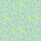 Tiny chicks clover buds white dots celery green ditsy fabric for baby quilts children's quilts nursery décor and sashing