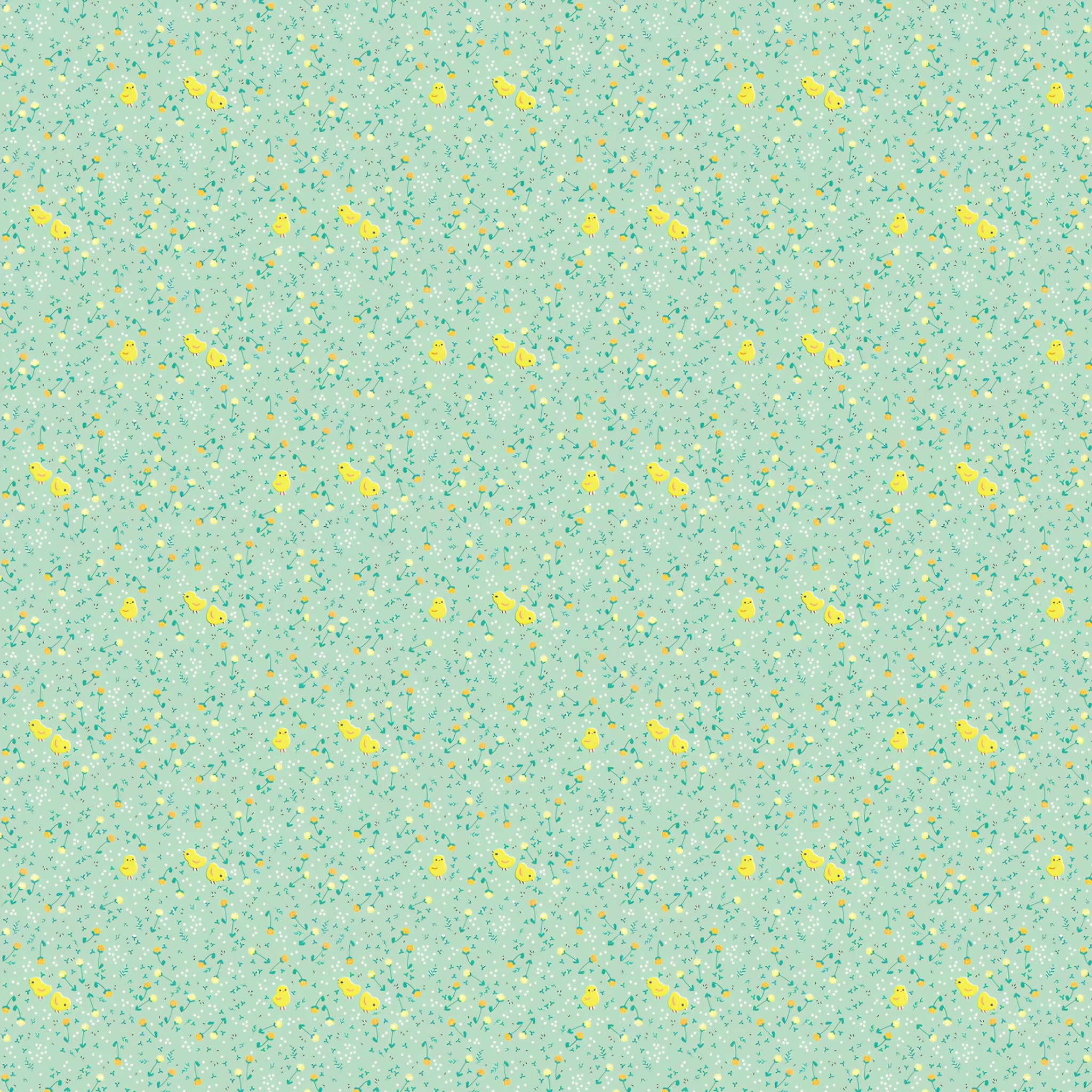 Tiny chicks clover buds white dots celery green ditsy fabric for baby quilts children's quilts nursery décor and sashing