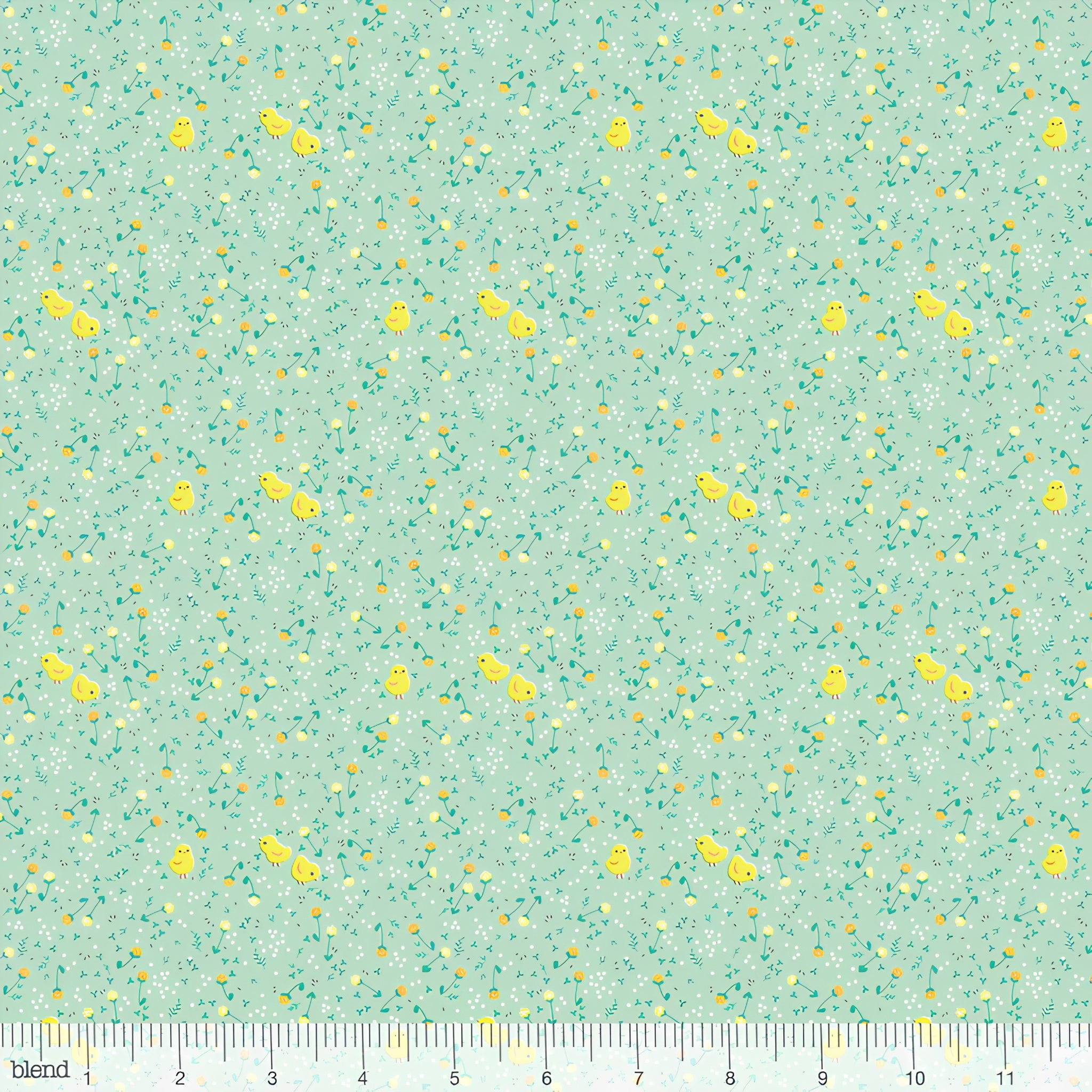 Tiny chicks clover buds white dots celery green ditsy fabric for baby quilts children's quilts nursery décor and sashing