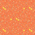 Tiny chicks clover buds white dots coral orange ditsy fabric for baby quilts children's quilts nursery décor and sashing
