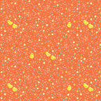 Tiny chicks clover buds white dots coral orange ditsy fabric for baby quilts children's quilts nursery décor and sashing