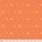 Tiny chicks clover buds white dots coral orange ditsy fabric for baby quilts children's quilts nursery décor and sashing