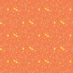Tiny chicks clover buds white dots coral orange ditsy fabric for baby quilts children's quilts nursery décor and sashing