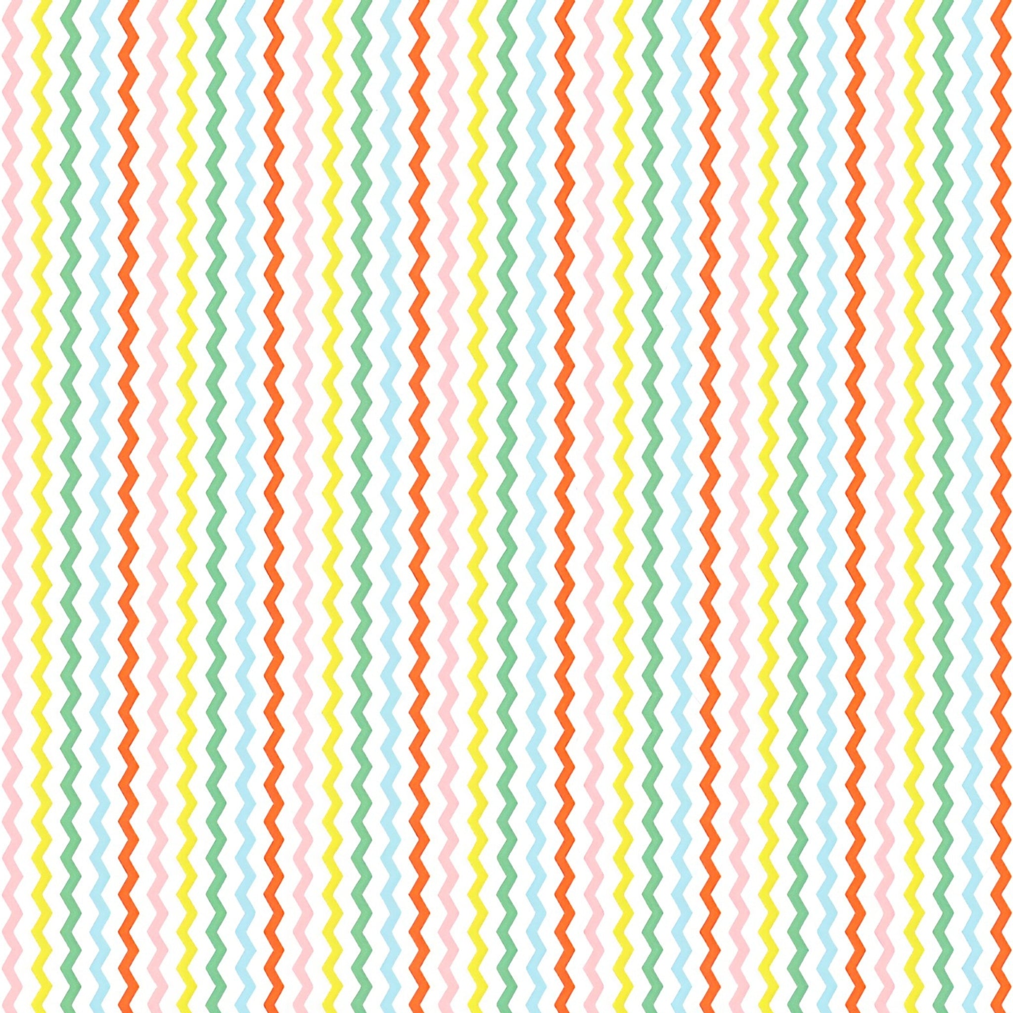 Multicolour zig zag stripe orange pink green blue yellow white kids blender fabric for children's quilts sashing borders and quilt backings