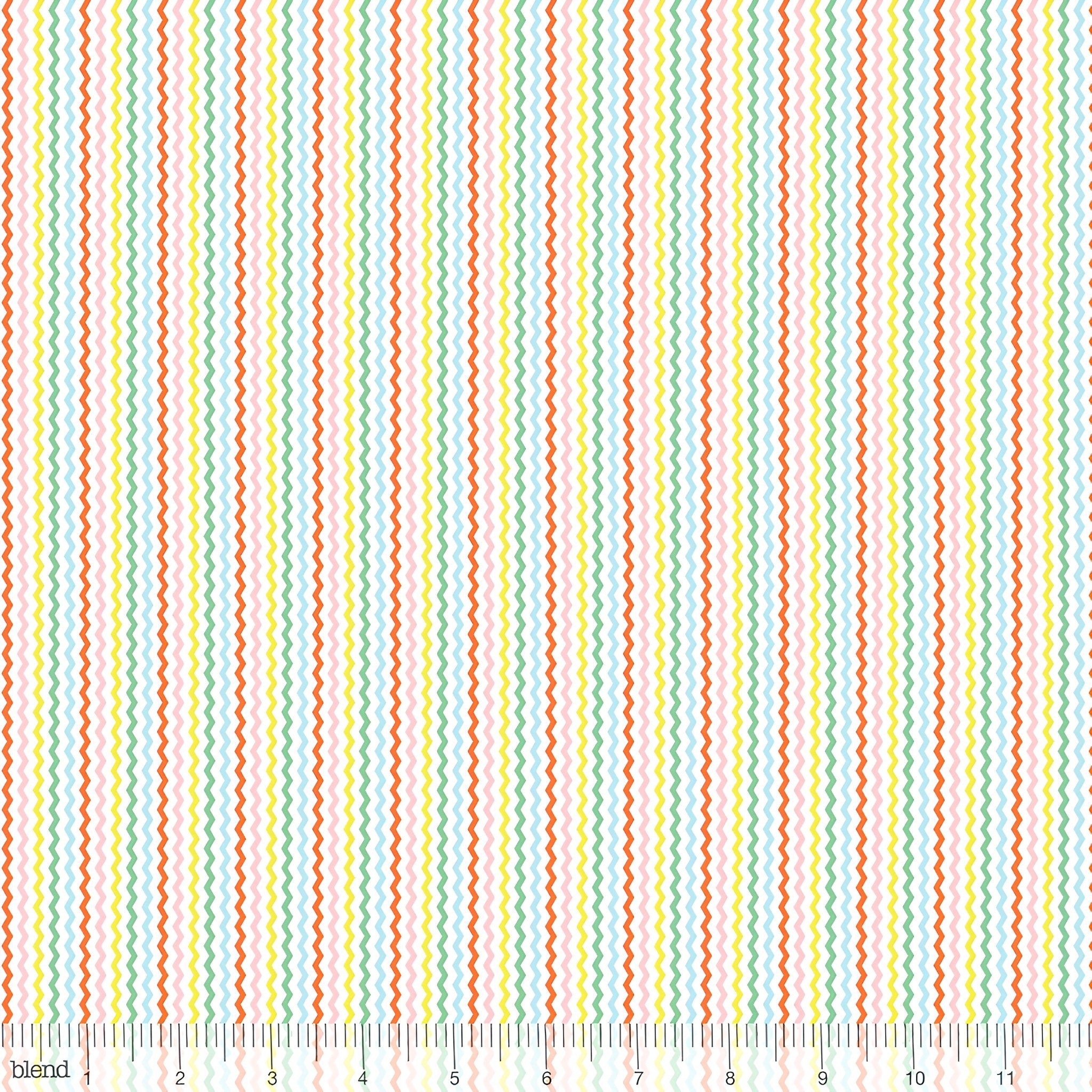 Multicolour zig zag stripe orange pink green blue yellow white kids blender fabric for children's quilts sashing borders and quilt backings