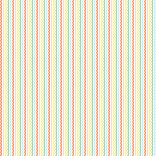 Multicolour zig zag stripe orange pink green blue yellow white kids blender fabric for children's quilts sashing borders and quilt backings