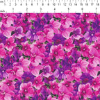 Packed orchid blooms fuchsia hot pink purple quilting cotton realistic floral fabric for quilts cushion covers tote bags and bold sewing projects