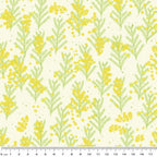 Wattle blossoms yellow cream fabric for Australian-themed quilts and patchwork projects