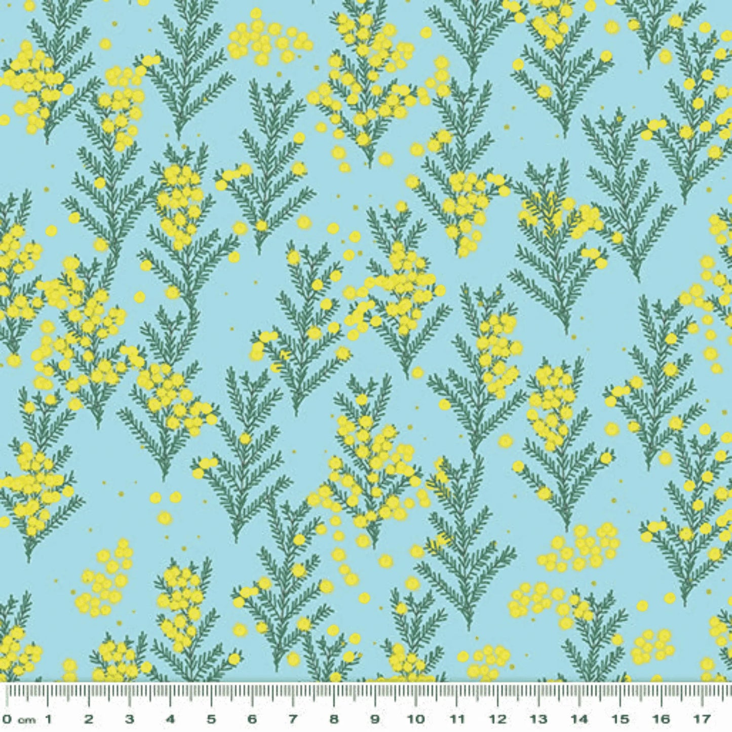 Outback Beauty Wattle Dance Sky Blue - Amanda Joy Designs KK Fabrics - Three Wishes Patchwork Fabric