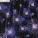 Purple lavender dandelion seed heads pearlescent shimmer black background quilting fabric elegant quilts cushions table runners