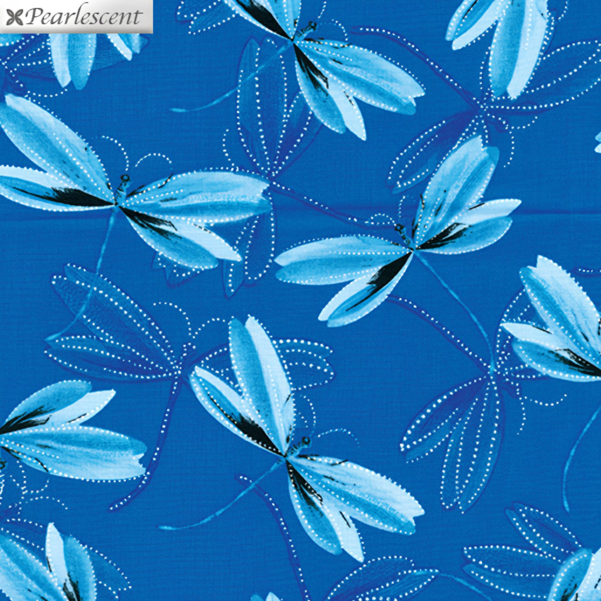 Ice blue dragonflies pearlescent dot details peacock blue background quilting fabric dragonfly lovers patchwork sewing projects