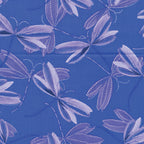 Iris purple dragonflies pearlescent dot details periwinkle blue background quilting fabric dragonfly lovers patchwork sewing projects