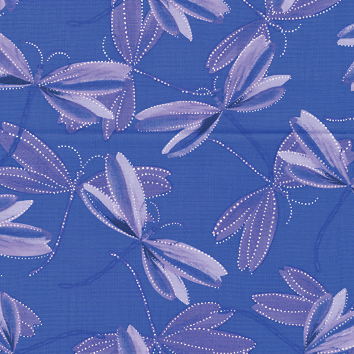 Iris purple dragonflies pearlescent dot details periwinkle blue background quilting fabric dragonfly lovers patchwork sewing projects